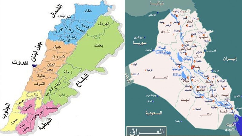 Peta Irak dan Lebanon