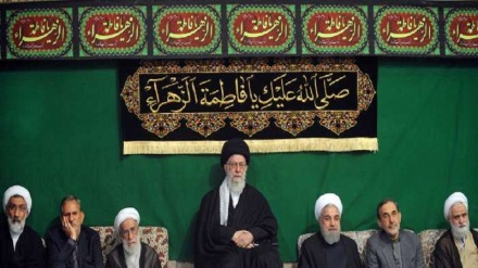 İslam inkılabı rehberi, Hz. Fatıma'nın -sa- şehadet merasimine katıldı