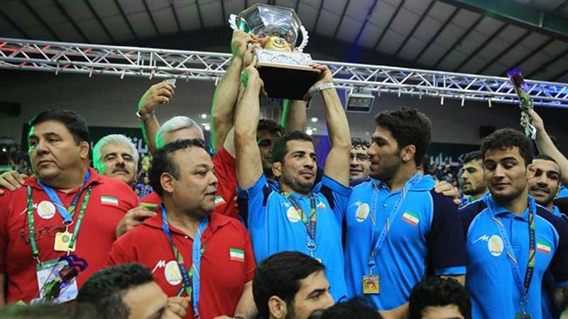  قهرمانی تیم ملی کشتی فرنگی ایران در رقابت‌های کشتی بین المللی جام «شاهد» در ارومیه 