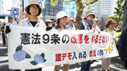 日本での憲法記念日のデモ