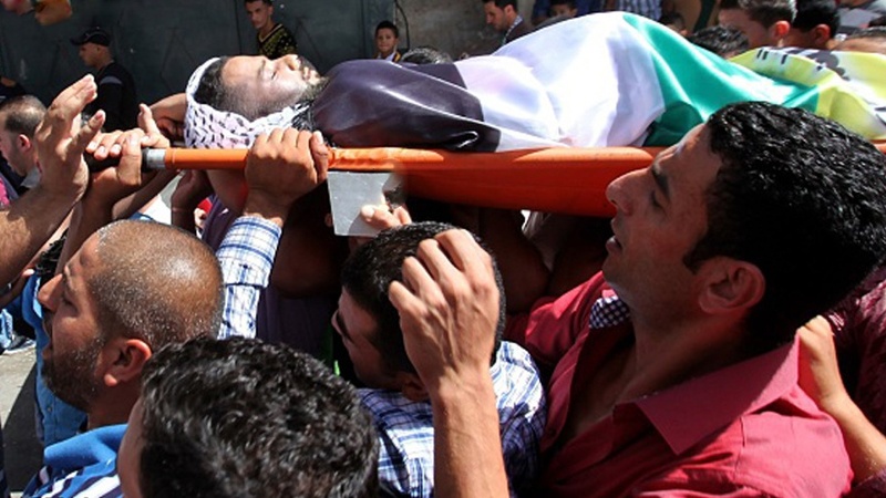 パレスチナの青年が、イスラエルによって殉教