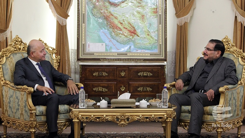 «علی شمخانی» دبیر شورای عالی امنیت ملی ایران  در دیدار «برهم صالح» معاون سرمنشی اتحادیه میهنی کردستان عراق 