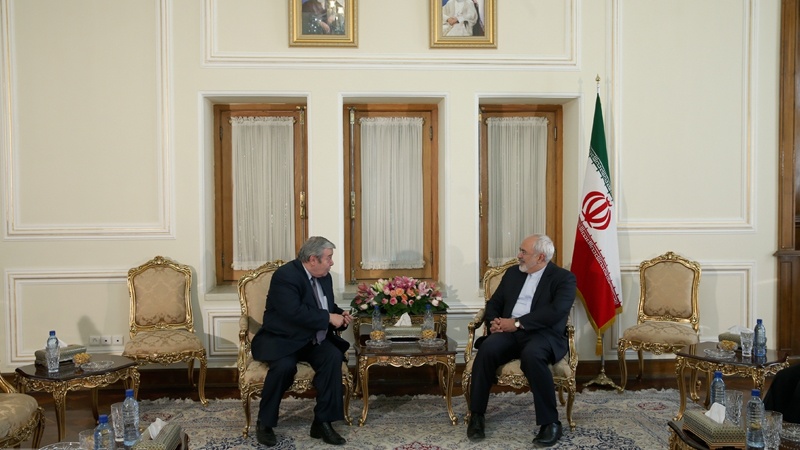 Pertemuan Dubes Ruania dan Mohammad Javad Zarif di Tehran