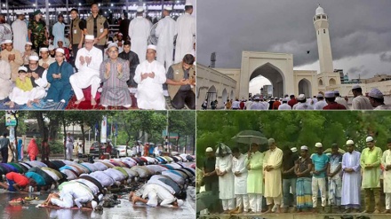 বাংলাদেশে ঈদুল আজহা উদযাপিত: রাজধানীতে বৃষ্টি মাথায় ঈদের জামাতে মুসল্লিরা