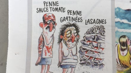 Lasagne e mafia, Charlie Hebdo graffia due volte i terremotati