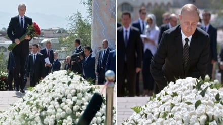 Uzbekistan, Putin depone fiori sulla tomba di Karimov