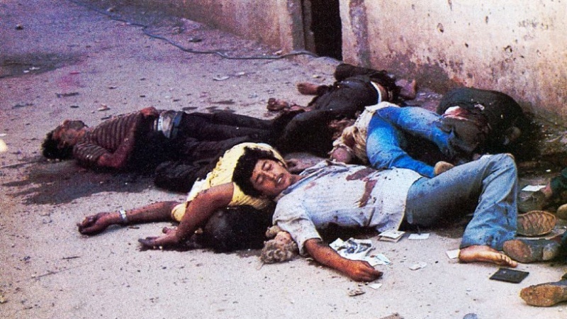 Pembantaian warga Palestina di Sabra, Beirut Lebanon, September 1982.