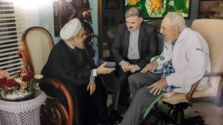 Fidel Castro mantêm um encontro amistoso com Rouhani