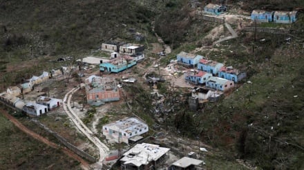 Pamja nga qielli mbi stuhinë në Haiti