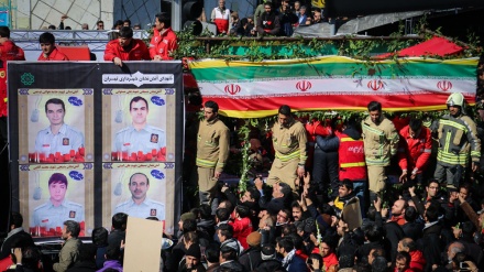 Iniciou em Teerã a procissão funeral dos heróicos bombeiros mátires