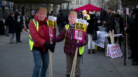 Гузориши видеоӣ: Тазоҳуроти зиддиамрикоӣ дар Лондон