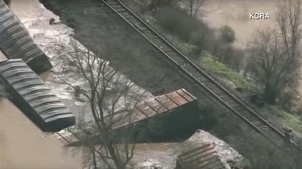 22 train cars plunge into river in California