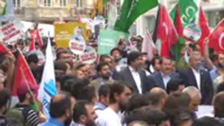 İstanbul'da soykırımcı İsrail rejimine karşı gösteriler