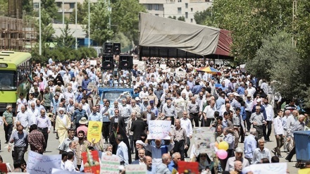Ğudsı işğaləkəyon cinayəton məhkum kardeyu Tehronıjə nımoj əvoton mitinq