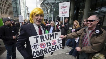 Wacanada waandamana kupinga ziara ya familia ya Trump katika mji wa Vancouver