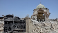 Puing-puing Masjid Al-Nuri di Mosul