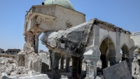 Puing-puing Masjid Al-Nuri di Mosul