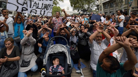 数百名穆斯林在西班牙举行反恐示威活动