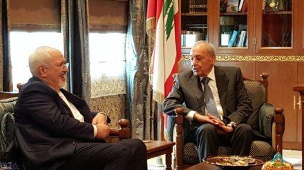 ظریف در دیدار نبیه بری: ایران آماده همکاری با لبنان است