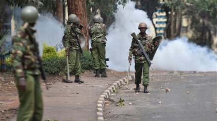 Police teargas protesters in Kenya