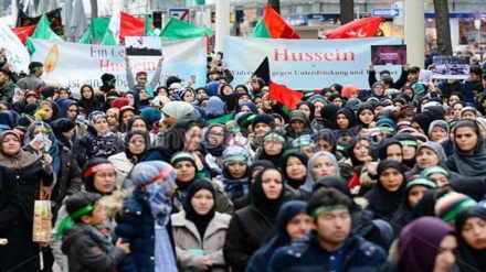 People in Vienna march to mark martyrdom anniv. of Imam Hussain (PBUH)