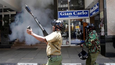 Kenyan police fire tear gas to disperse opposition supporters 