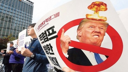 Америка президенти Трамп Жанубий Кореяга келгани билан унга қарши эътирозлар бошланди. (СУРАТЛАР) 