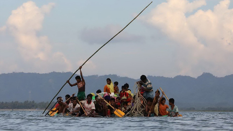Ilustrasi perahu warga Rohingya.