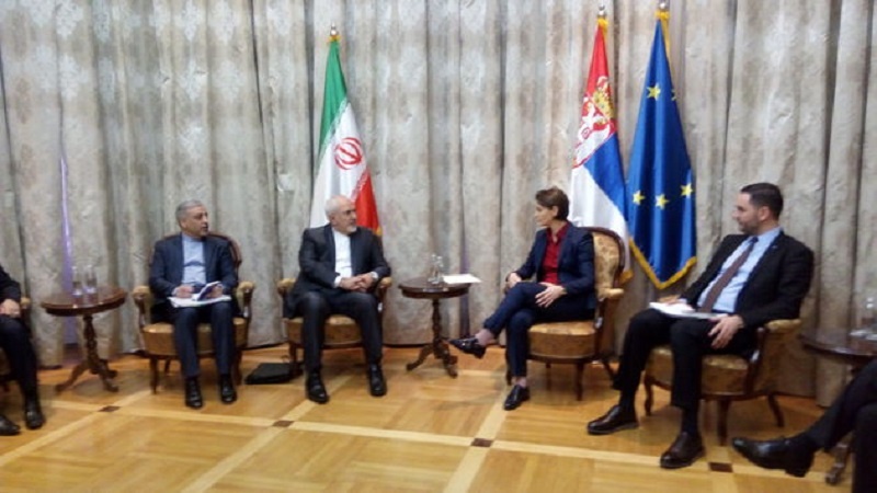 دیدار وزیر امورخارجه ایران با نخست وزیر صربستان 