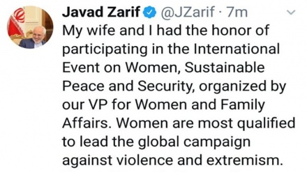 イラン外相、「女性は暴力と過激主義に反対する運動を導く上で最もふさわしい存在」