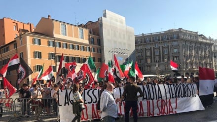 イタリアで、アメリカの軍事駐留に抗議するデモ