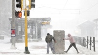 アメリカ中央での暴風雪