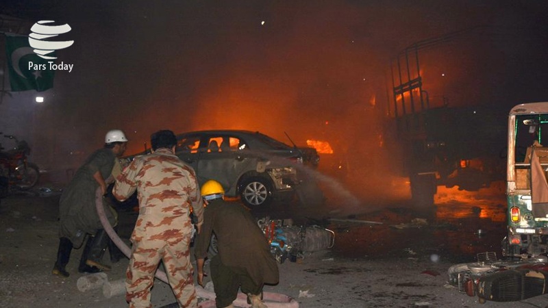 انفجار بمب در کراچی پاکستان/ 10 نفر کشته و زخمی شدند