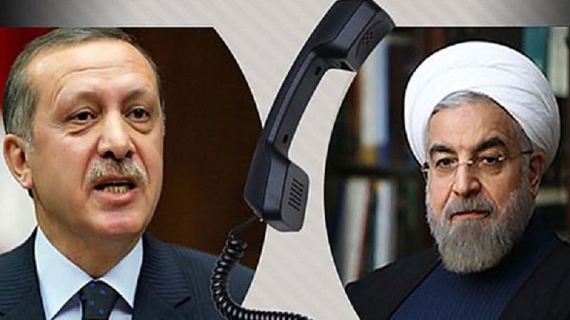Presiden Recep Tayyip Erdogan (kiri) dan Presiden Hassan Rouhani.