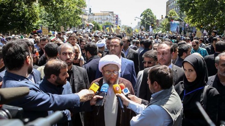 Pjesëmarrja e funksionarëve shtetërorë të Iranit në marshin protestues të ditës botërore të Kodsit