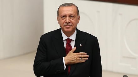 トルコ国会で、エルドアン大統領の就任式