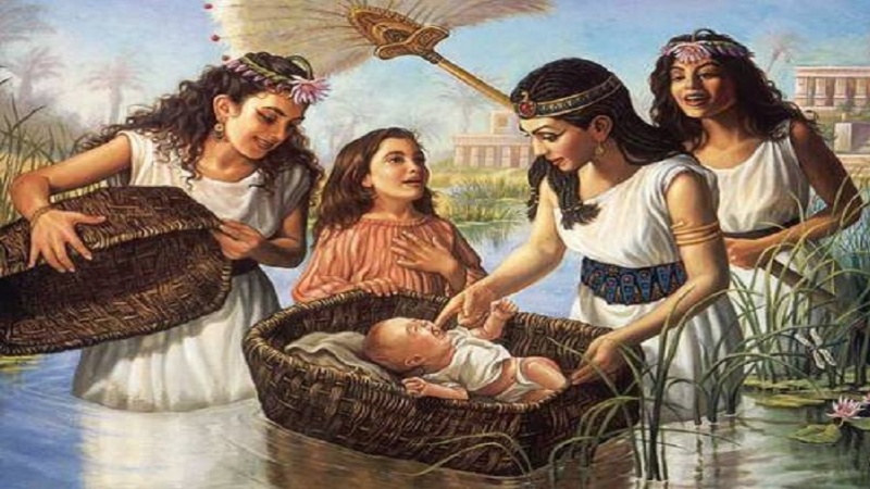 Ilustrasi Nabi Musa as ditemukan Asiah, istri  Firaun