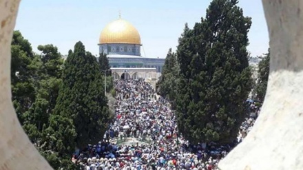  اقامه نماز عشا و تراویح ۶۵ هزار فلسطینی در مسجدالاقصی 