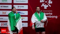 アジア大会重量挙げ105キロ超級、イランの選手が金銀を独占