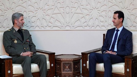 イラン国防軍需相が、シリア大統領と会談