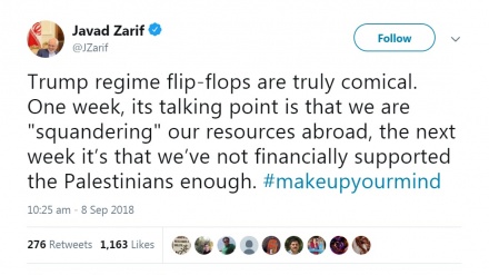 Зариф: Трамп режимі ұстанымының құбылмалығы – күлкілі