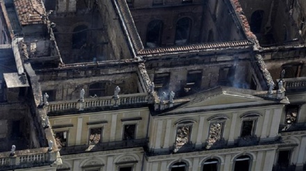 Brazil police tear gas protesters after museum fire