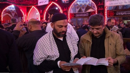 Arba’een pilgrims in Imam Hossein’s holy shrine in Karbala