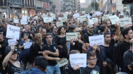 Alrededor de 4.500 mossos protestan en las calles de Barcelona por el dispositivo del 1-O