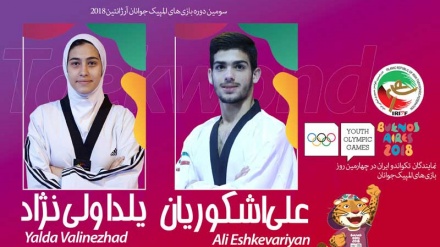 伊朗跆拳道选手在2018夏季青年奥林匹克运动会上摘得两枚金牌