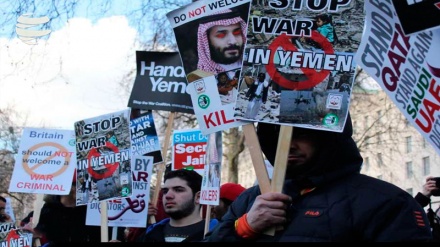 纽约人权活动人士举行集会抗议沙特在也门犯罪作恶