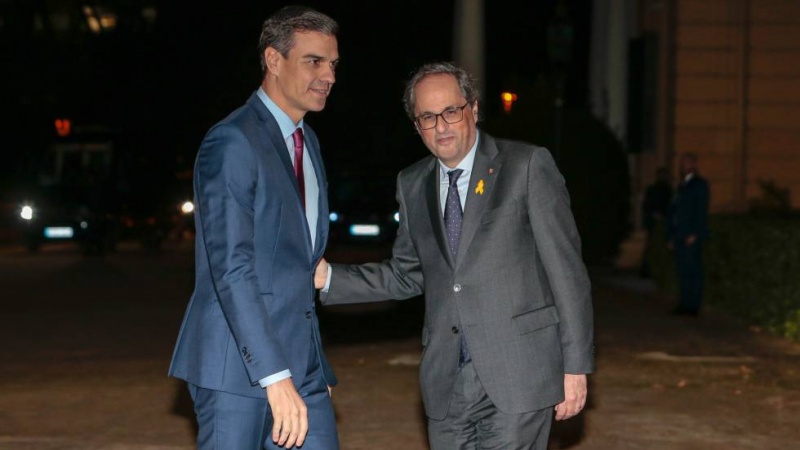 Torra entregó a Sánchez en Barcelona una propuesta negociadora con 21 puntos