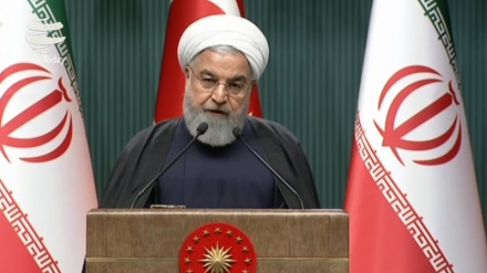 Ruhani: bə İroni zidd Amerkə zalımanə sanksiyaon 100 faiz terroristiyə hərəkəte.