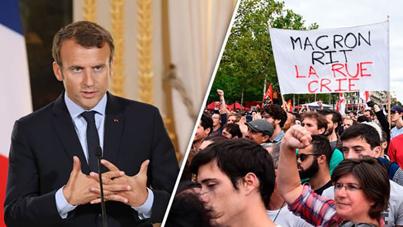Baja fuertemente popularidad de Macron