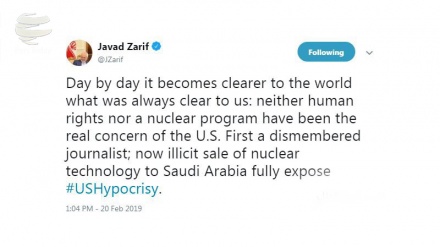 Зариф АҚШ давлатининг икки стандартли ҳаракатларини танқид қилди